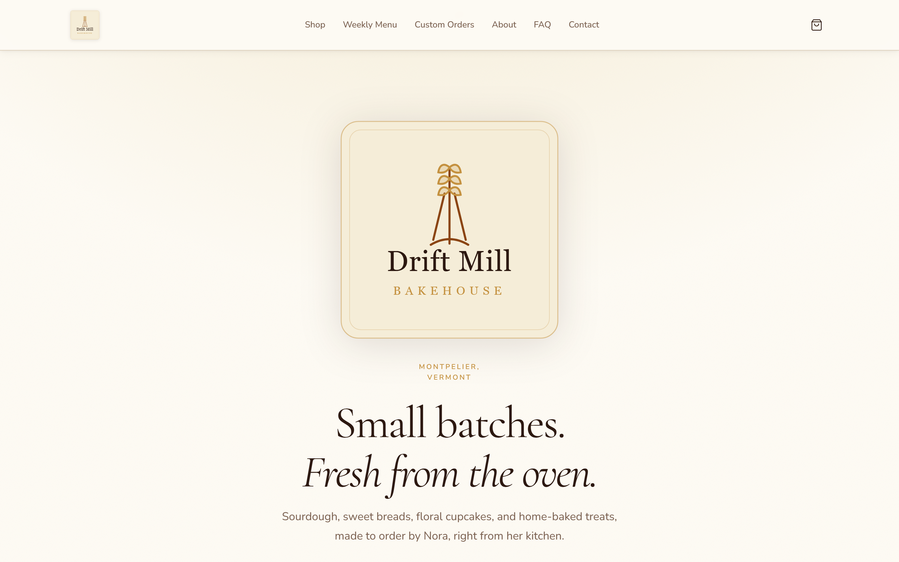 Drift Mill Bakehouse hero screenshot
