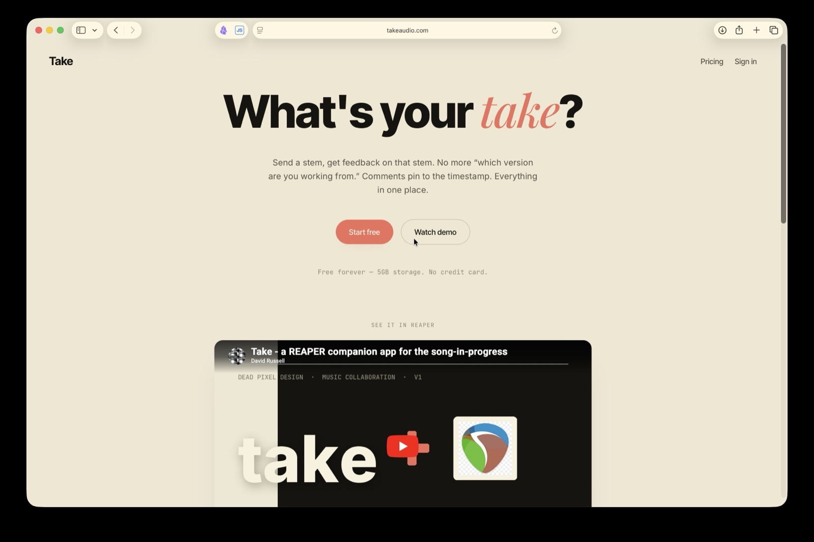 Take Audio